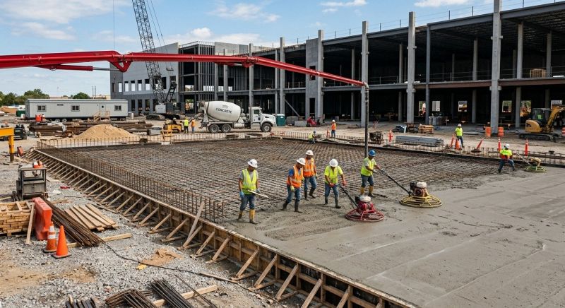 Commercial Slab Installation in Greenville, SC
