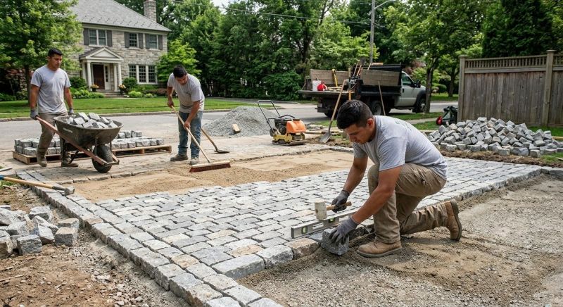 Porch Pavers Installation in Boston, MA
