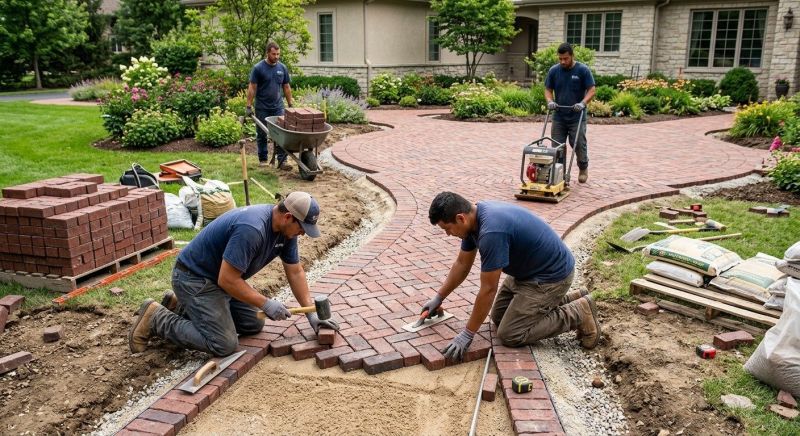 Brick Hardscape Construction Service